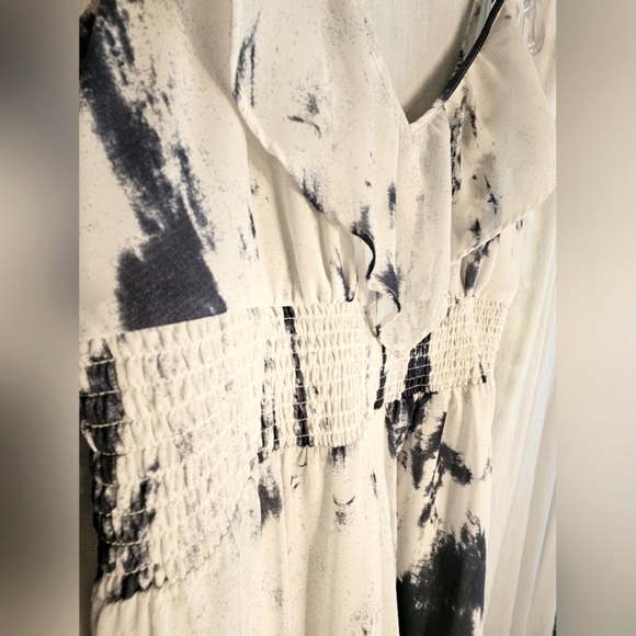 Guess Blue and White Tie-Dye Maxi High Low Dress Sz L - Picture 8 of 11